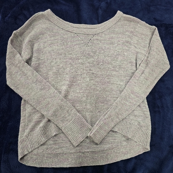 American Eagle Glittery Gray Sweater With Plum Undertones - Picture 1 of 2